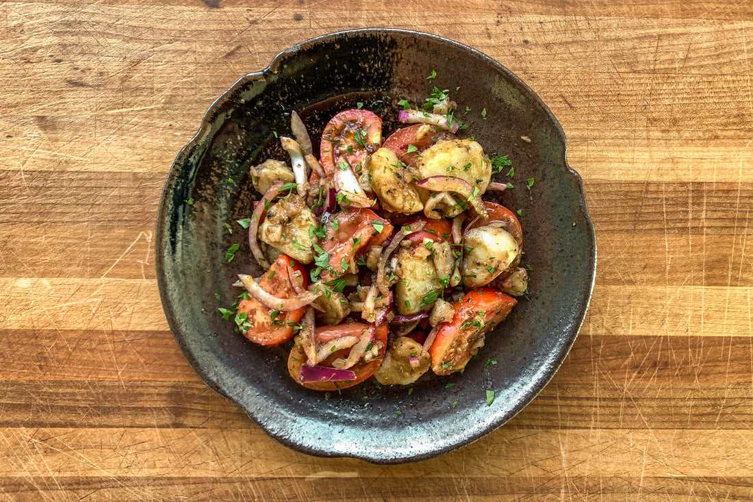 Potato Salad with Tomatoes and Red Onions