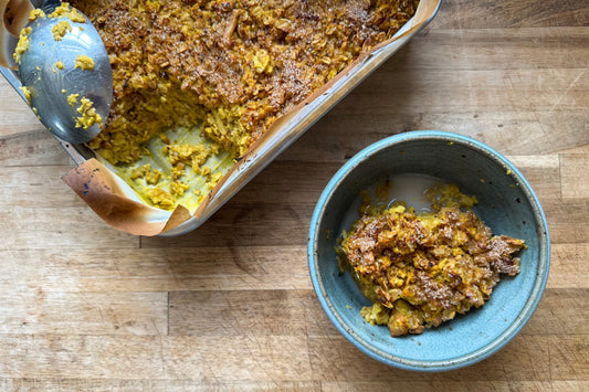 Baked Buttermilk Oatmeal with Apples and Turmeric