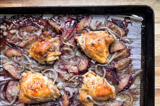 Sheet Pan Chicken & Plums