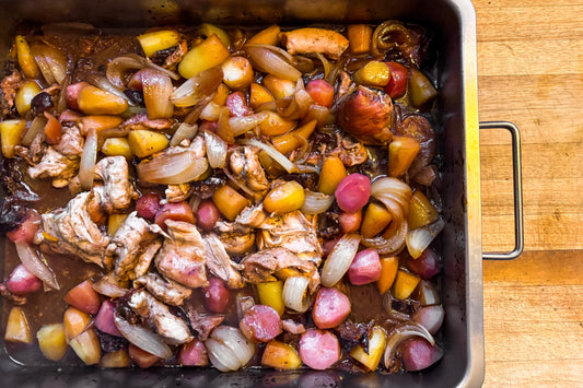 Braised Chicken with Potatoes & Prunes
