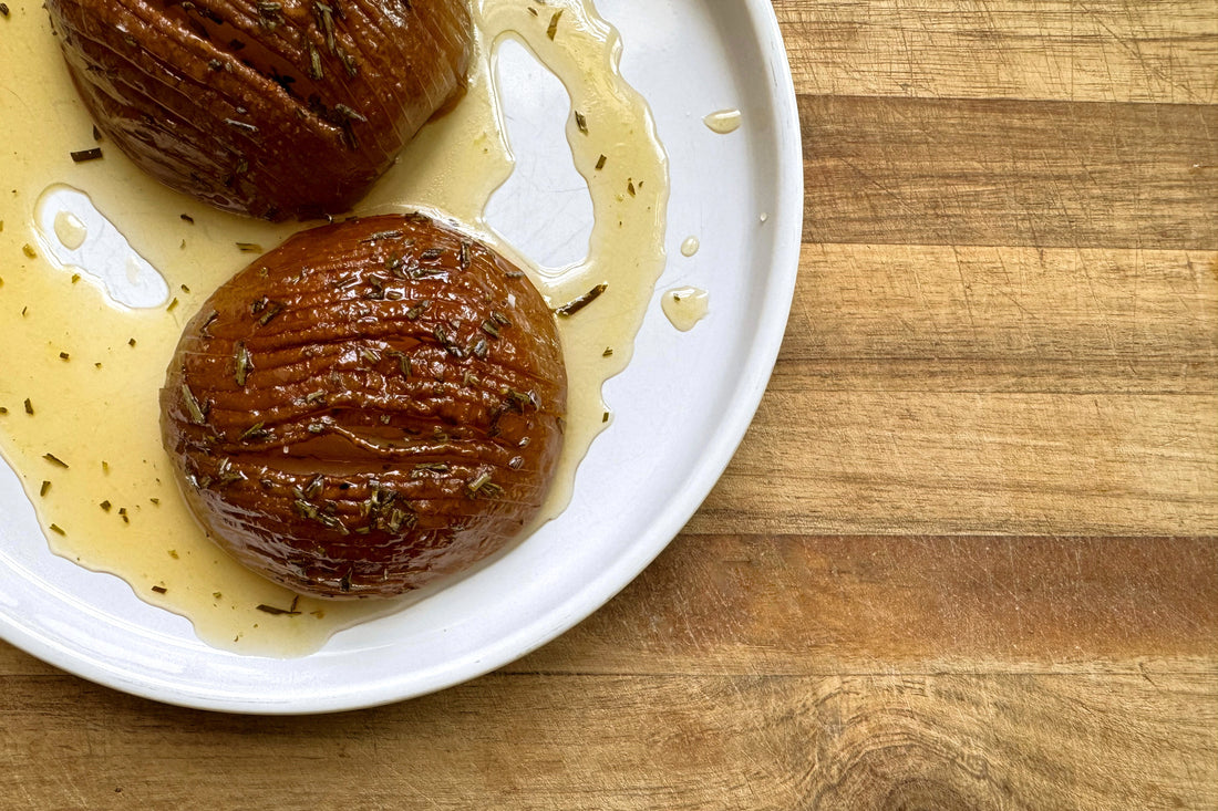 Hasselback Asian Pears