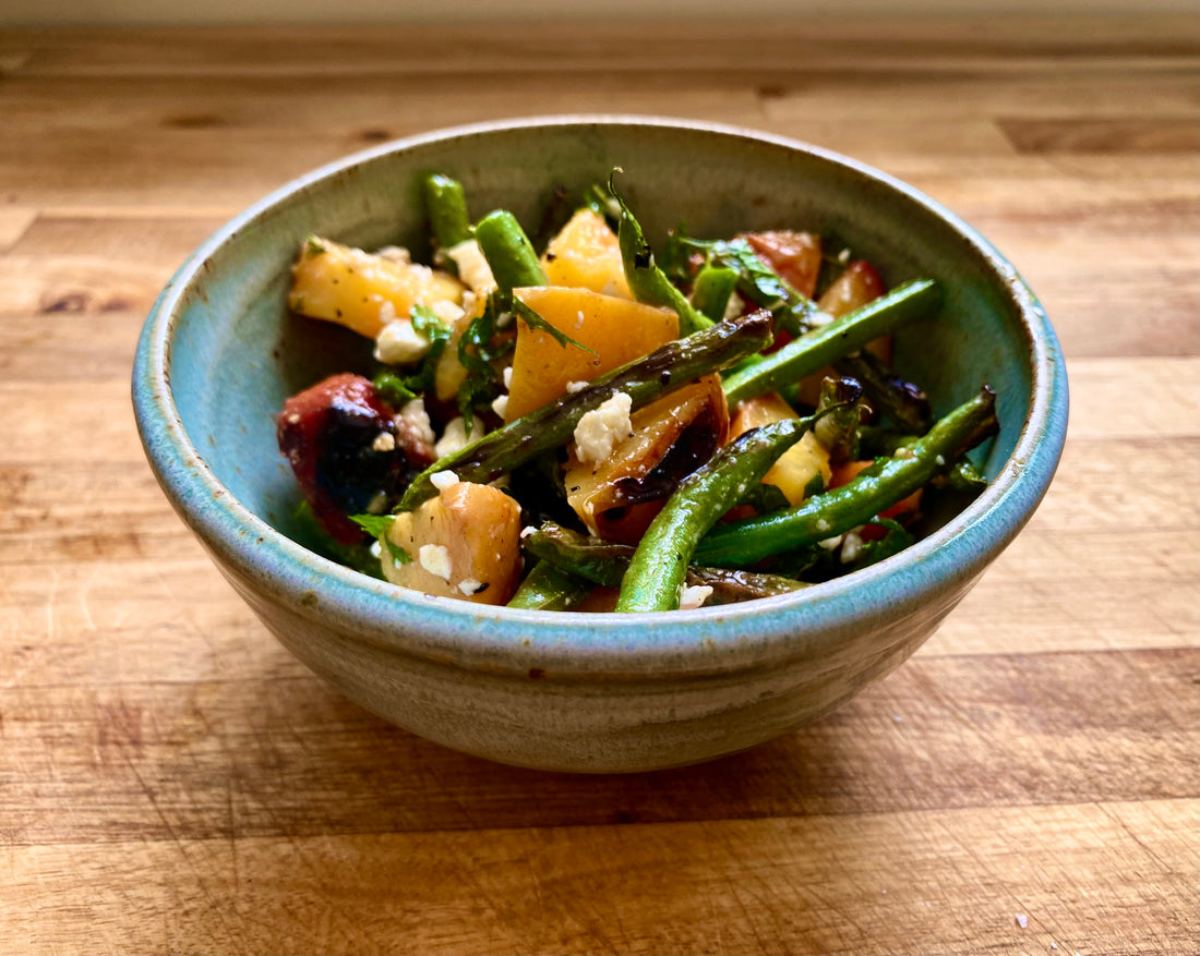 Grilled Peach & Green Bean Salad