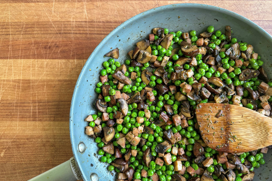 Peas, Mushrooms, & Pancetta