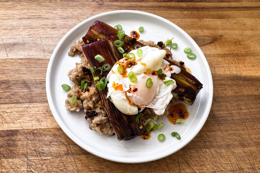 Savory Oatmeal with Soy Sauce and Leeks