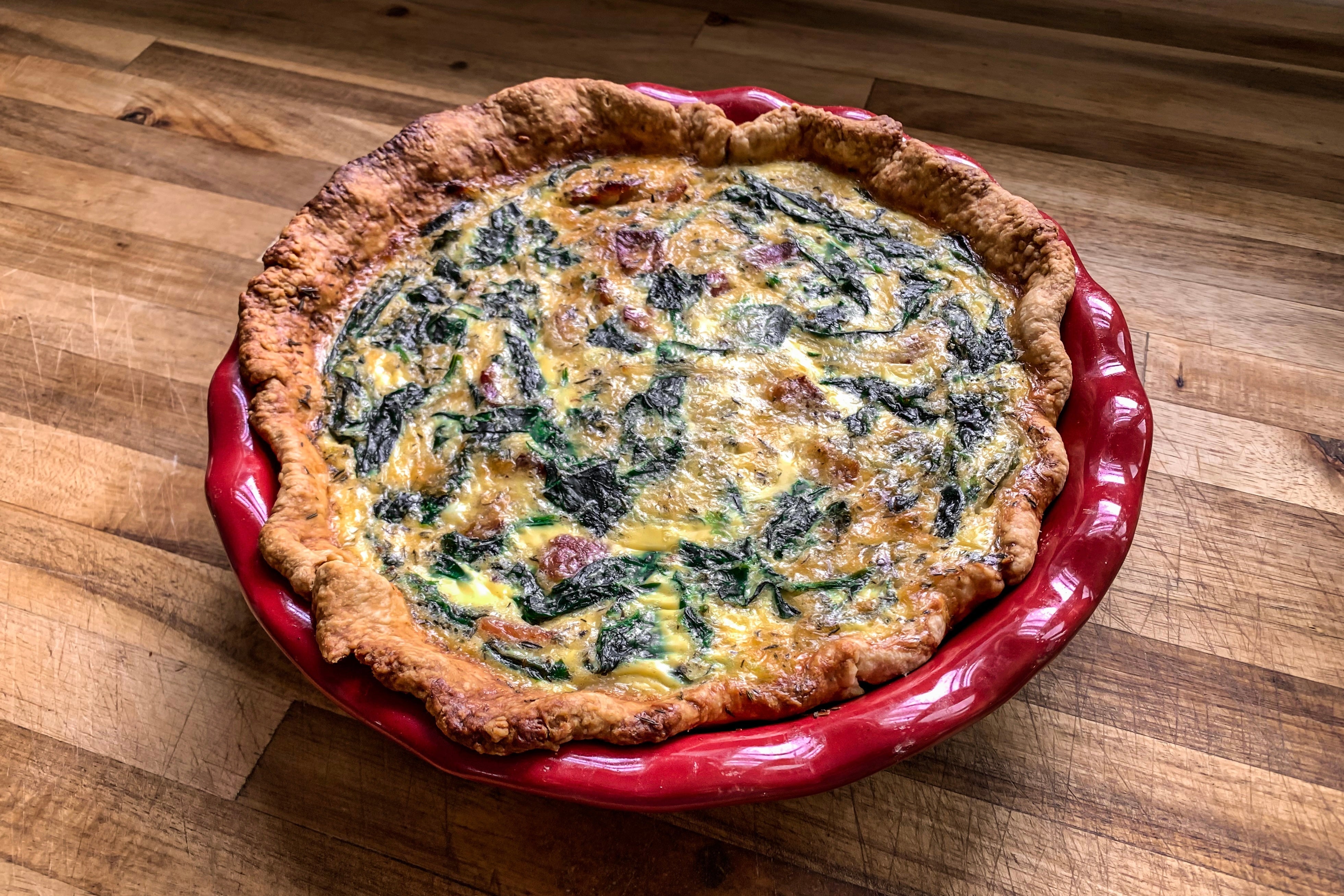 Spinach and Bacon Quiche Artemisia Farm & Vineyard