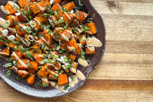 Roasted Squash with Harissa & Tahini