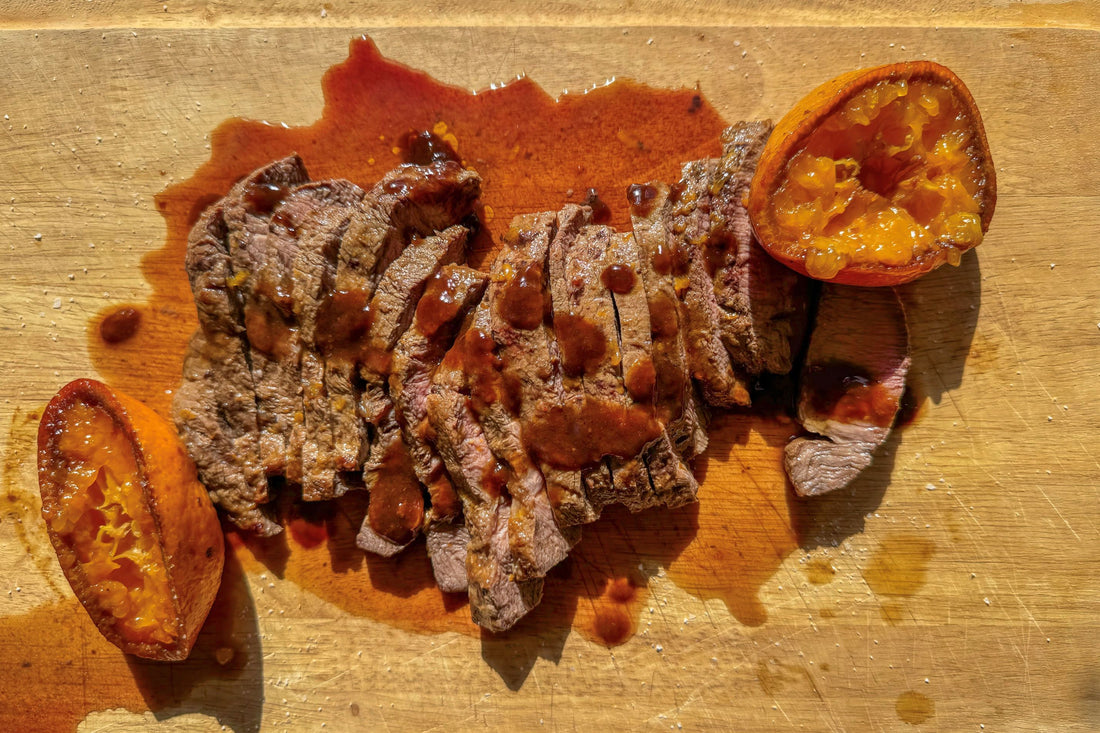 Flat-Iron Steak with Mandarins